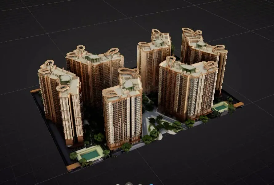 Mô hình 3D Norton Park: 6 tòa tháp, hồ bơi và cảnh quan nội khu