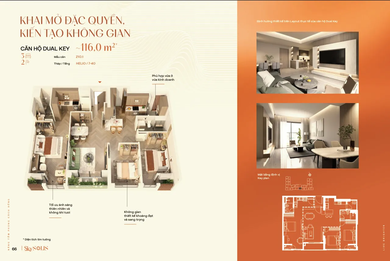 Layout căn Dual Key Z10.1 khoảng 116,0 m²