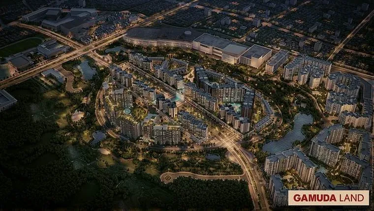 Phối cảnh khu đô thị cao tầng của Gamuda Land nhìn từ trên cao